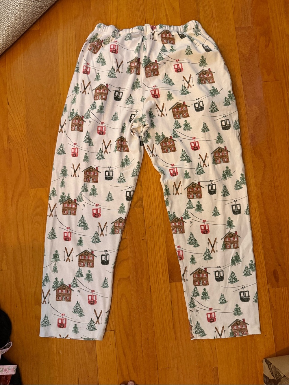 Burt's Bees White Holiday Cabin Print Men's Pajama Joggers - Picture 5 of 5